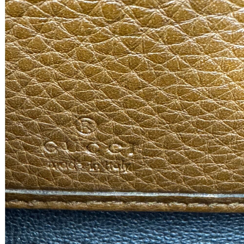 Vintage Gucci Cognac Brown Leather Bamboo Tassel Zip Around Wallet Large 7.5" - Picture 13 of 15